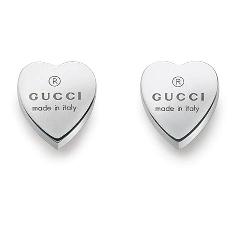 gucci earrings trademark silver heart|gucci sterling silver heart earrings.